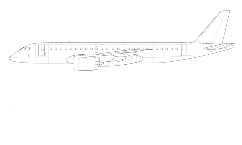 ERJ-190-E2_line_drawing ERJ-190-E2_line_drawing